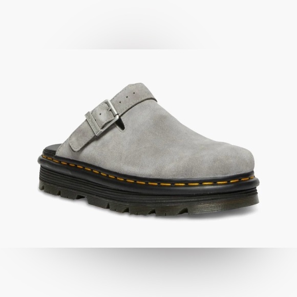 NWT DR. MARTENS Zebzag Suede Slingback Platform Mule in Grey - Picture 3 of 9